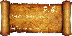 Poór Györgyi névjegykártya