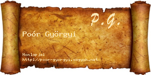 Poór Györgyi névjegykártya